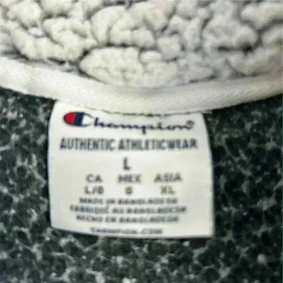 Champion Gray Sherpa Fleece Zip Jacket Size L Terrapins University of Maryland - Picture 6 of 10
